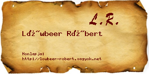 Löwbeer Róbert névjegykártya
